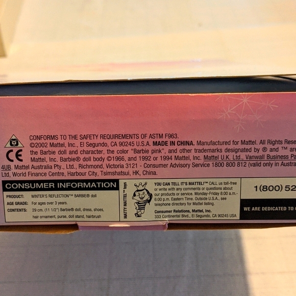 Barbie 2002 Winter's Reflection Mattel Doll - Picture 6 of 6